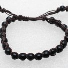NEW SWANK DESIGNER BLACK BEADS ON LEATHER CORD MEN'S SLIPKNOT BRACELET NWOT