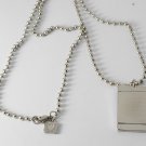 KENNETH COLE REACTION SILVER DOG TAG STYLE PENDANT BEADED CHAIN NECKLACE NWOT