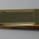 Vintage Gold Plated Brass Engravable Money Clip NOS