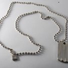 KENNETH COLE REACTION DESIGNER DOG TAG STYLE RIDGED PENDANT NECKLACE NWOT