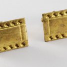 RARE VINTAGE ANTIQUE BRASS DIMPLED MEN'S CUFF LINKS NEW OLD STOCK CUFFLINKS