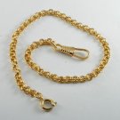 Vintage Gold Plated Metal Etched Chain Sm Link Pocket Watch Vest Chain 12" NOS H