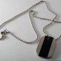KENNETH COLE TWO TONE DOG TAG STYLE SINGLE CHARM ON SILVER BEADED NECKLACE NWOT