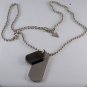NEW GUESS DESIGNER 2 TAG CHARM SILVER TONE BEADED CHAIN MEN'S NECKLACE NWOT