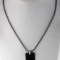 KENNETH COLE DOG TAG SINGLE BLACK SIGNED PENDANT ON BEADED NECKLACE NWOT