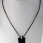 KENNETH COLE DOG TAG SINGLE BLACK SIGNED PENDANT ON BEADED NECKLACE NWOT