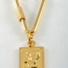 VTG GOLD PLATED BRASS & STEEL ISAIAH - 403 EAGLE  RELIGIOUS KEY CHAIN FOB NOS