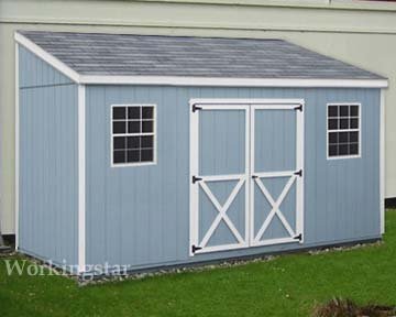 4' x 12' Lean To Roof Style Garden Shed Project Plans #E0412