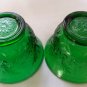 Vintage Anchor Hocking Forest Green Sherbet/Custard Cup Pair