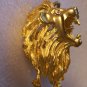 Vintage 3D Figural Roaring Rhinestone Lion Pendant Gold tone