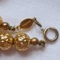Vintage FREIRICH signed Filigree Metal Beads Goldtone Necklace