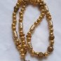 Vintage FREIRICH signed Filigree Metal Beads Goldtone Necklace