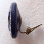 Vintage Retro 60s Blue Glass Stone Rhinestone Chunky Clip Earrings