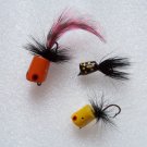 Vintage Wood Fly Rod Fishing Lures Popper Flies