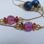 Vintage Midnight Blue and Mauve Sautoir Bead Necklace