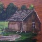 Vintage Painted Cypress Swamp Cabin Scene on Board