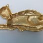 Vintage Big Cat Leopard Cheetah Jaguar Green Eyes Figural Brooch