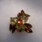 Vintage Topaz & Citrine Pale Yellow Rhinestone Brooch