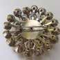 Vintage 3 Tier Smoky Smoke Rhinestone Round Brooch