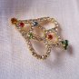 Vintage Sparkling Rhinestone Christmas Tree Pin Brooch