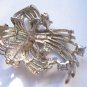 Vintage LISNER Ribbon AB Rhinestone Brooch Silver tone