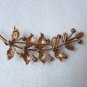 Vintage Aqua Pink Rhinestone Floral Brooch Signed REGAL