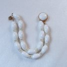 Vintage Summer White Bead 2 Strand MONET Bracelet