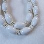 Vintage Summer White Bead 2 Strand MONET Bracelet