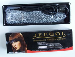 JEEGOL Ceramic Hair Straightening Styling Iron NIB Curl Flip Wave Straighten