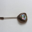 Vintage Aurora Borealis Rhinestone Stick Hat Pin Signed BILLARD