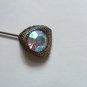 Vintage Aurora Borealis Rhinestone Stick Hat Pin Signed BILLARD