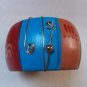 Wood Copper Wire Wrap Bangle Colorful Bracelet Pair