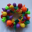 Vintage Fruit Salad Plastic Tutti Frutti Bracelet Colorful