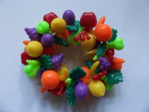 Vintage Fruit Salad Plastic Tutti Frutti Bracelet Colorful