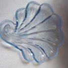 Vintage Blue Opalescent Petite Fan Shell Candy Condiment Dish