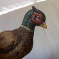 Vintage Figural Pheasant Figurine Wood Base Field Corn