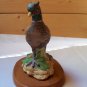 Vintage Figural Pheasant Figurine Wood Base Field Corn