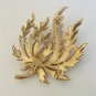 Vintage Crown Trifari Leaf Bush Seaweed Branch Gold tone Pin Brooch