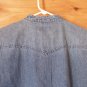 Vintage 80s Wrangler Ladies Western Blouse Shirt Cowgirl Horse Rose Flower Denim Large