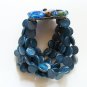 Vintage Floral Millefiori Heart Bead Multi Strand Stretch Bracelet Small Wrist