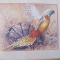 Vintage Simplicity Crewel Kit Autumn Pheasant Wagon Wheel Field 14" x 11" NOS