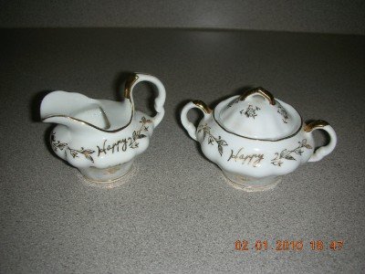 Vintage Norcrest Japan Happy Anniversary Sugar Creamer