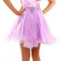 Fuchsia Prom Dress Strapless Tulle Skirt Satin Rose Waist Above Knee