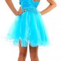 Fuchsia Prom Dress Strapless Tulle Skirt Satin Rose Waist Above Knee