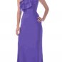 Purple One Shoulder Ruffle Strap Dress Evening Long Gown (Size XS to 3XL-5 Colors) #7719C