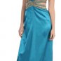 Blue/Yellow Prom Dress Long Back Open Side Cuts Beads Seuqin Waist Gown