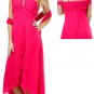 Red georgette dress with rhinestone accent