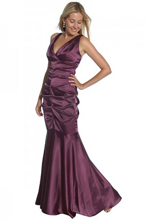 Plum Elegant full length prom, cocktail, bridesmaid dress