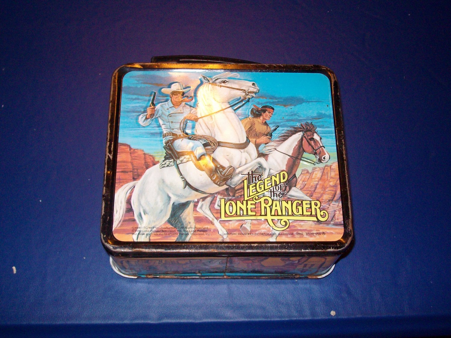 1980 ALLADIN - METAL - LUNCHBOX & THERMOS - THE LEGEND OF THE LONE ...