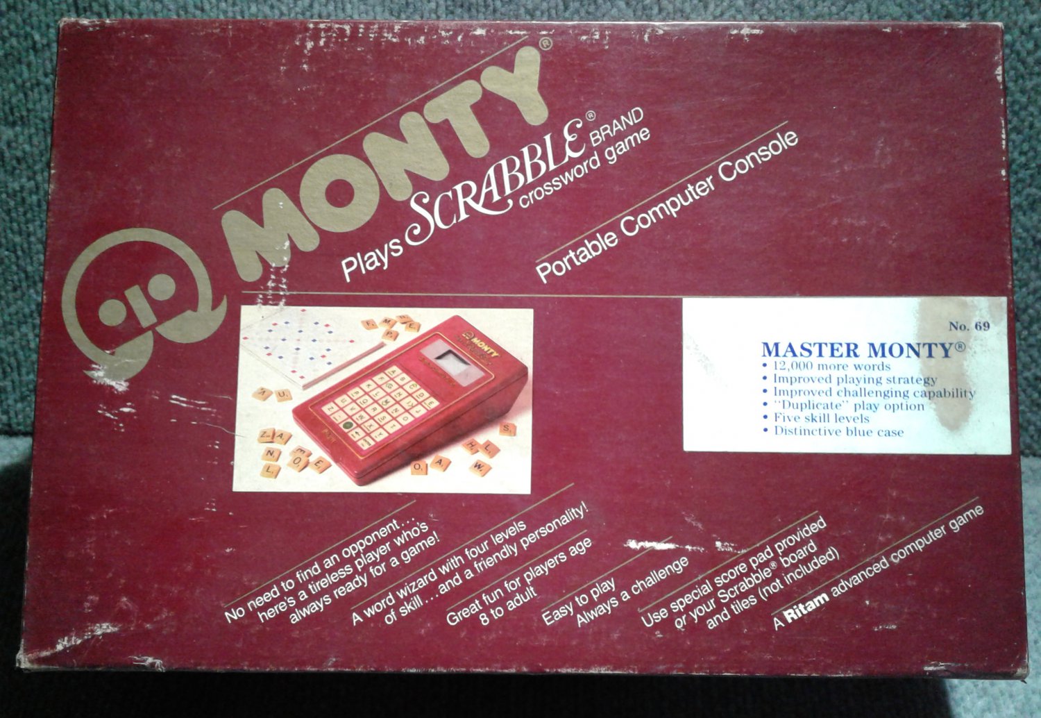 MASTER MONTY - ELECTRONIC SCRABBLE GAME 1986 - ONE EXTRA VOCABULARY ...